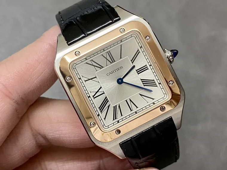 Cartier Santos-Dumont Steel Blue Dial 46.6 × 33.9mm