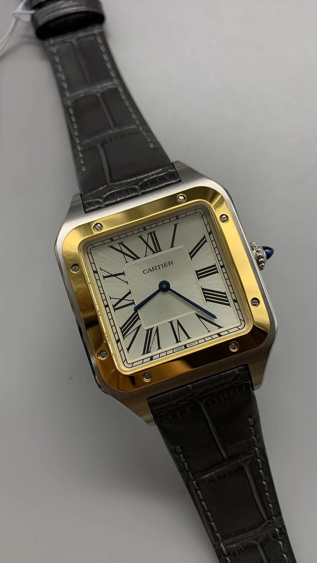 Cartier Santos-Dumont Two-Tone — photographed off the sweep