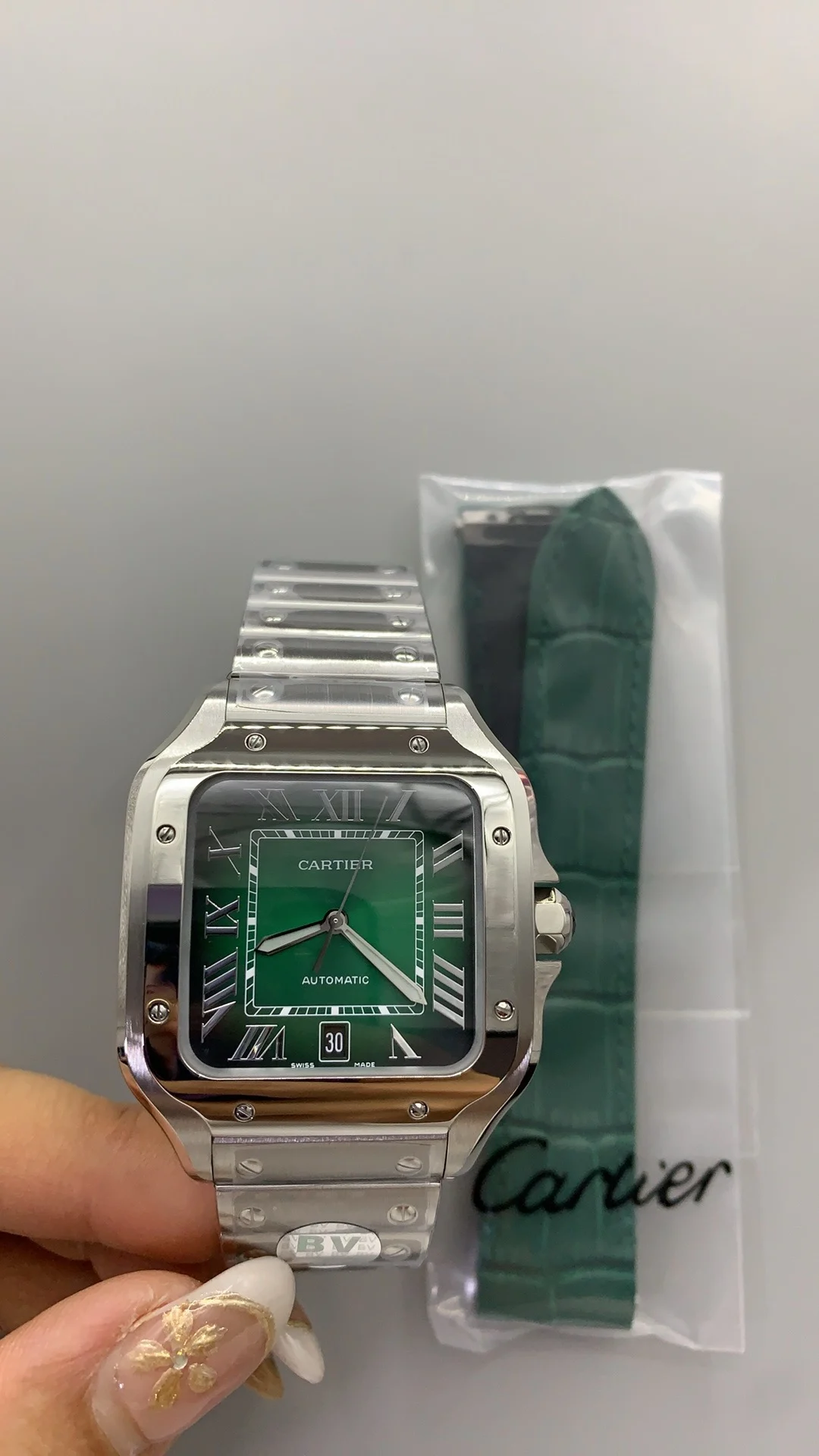 Cartier Santos Green Dial 39.8mm
