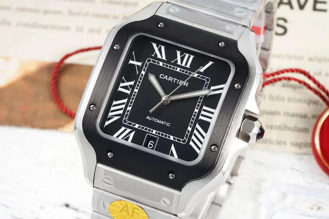 Cartier Santos Rose Gold White Dial — photographed off the sweep
