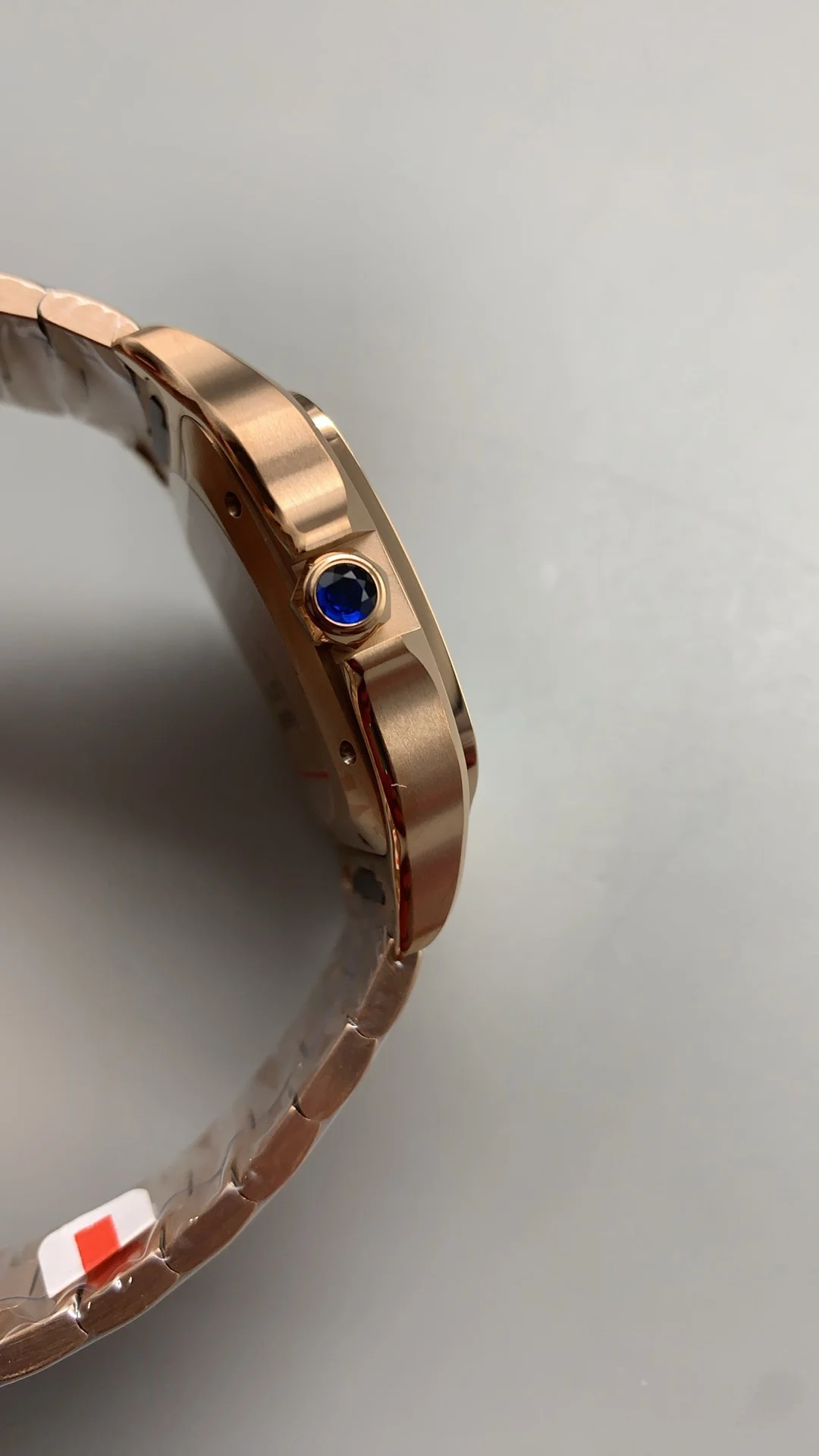Cartier Santos Rose Gold — photographed off the sweep