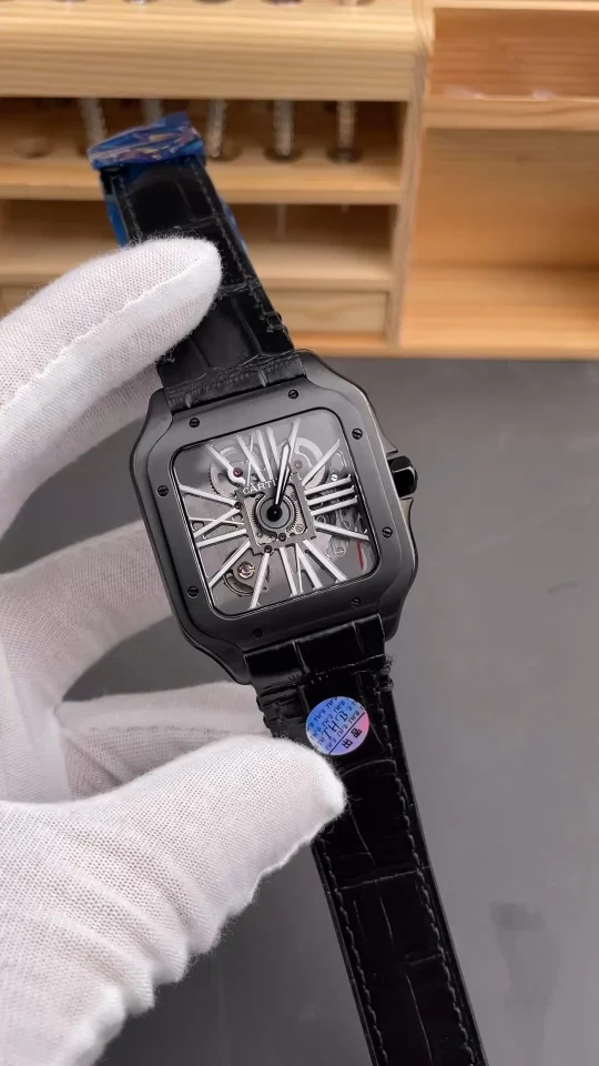Cartier Santos Steel Black Dial 39.8mm