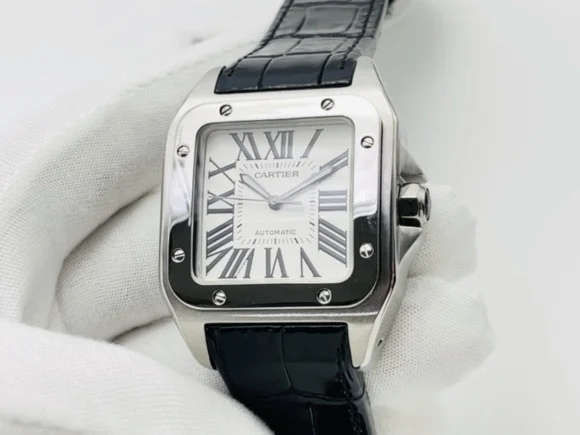 Cartier Santos Steel Black Dial 51mm