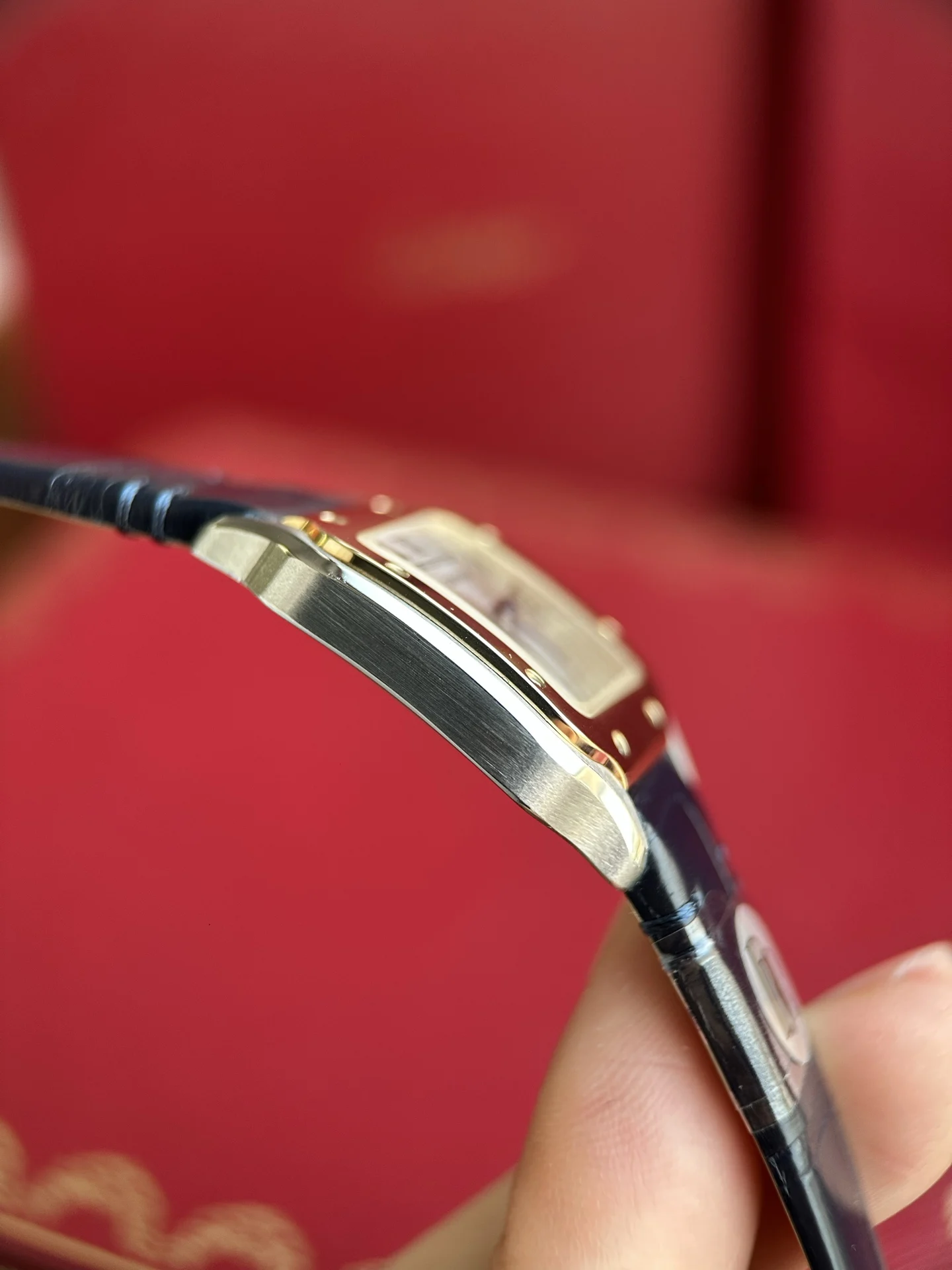 Cartier Santos Steel Silver Dial WSSA0082 27mm — photographed off the sweep