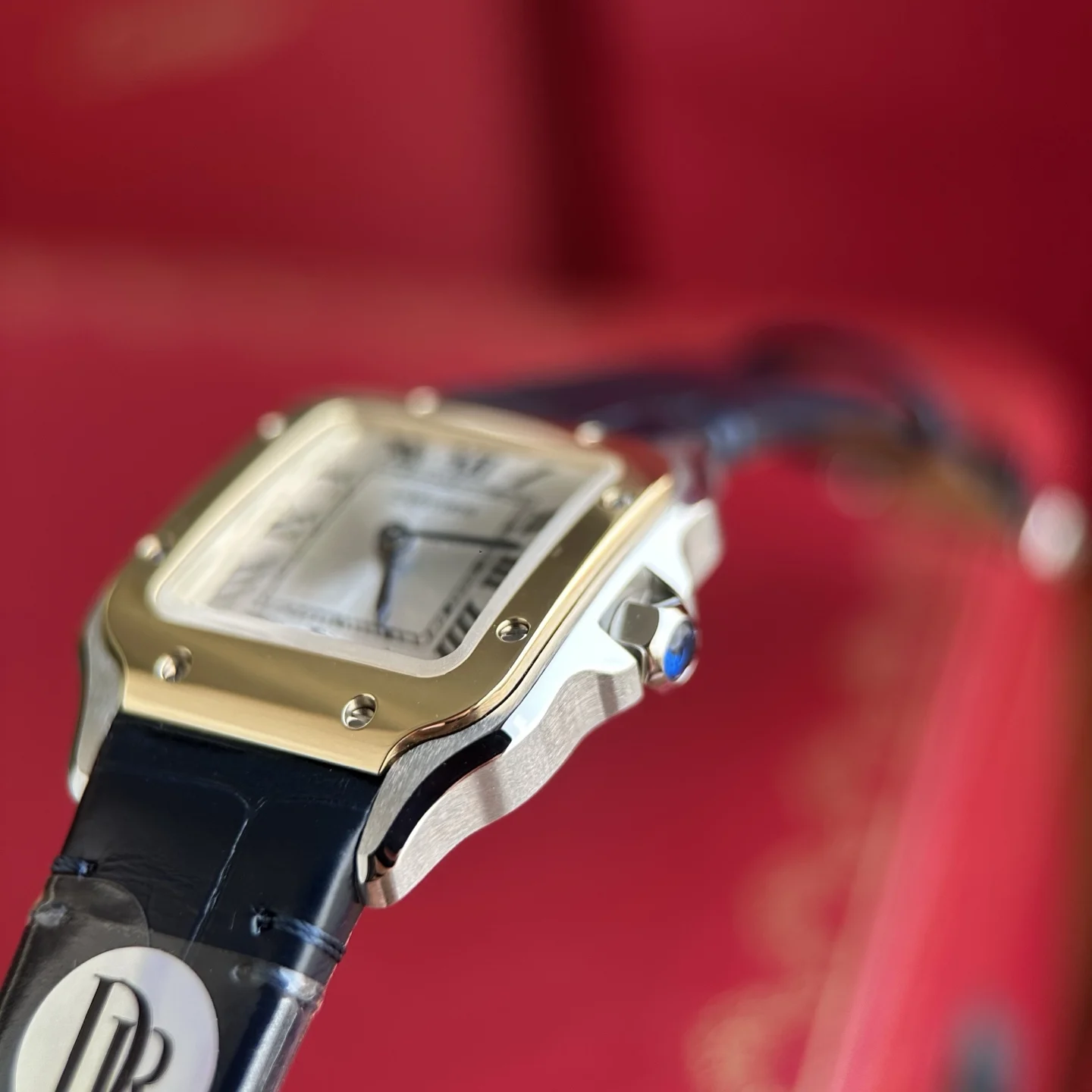 Cartier Santos Steel Silver Dial WSSA0082 27mm — photographed off the sweep