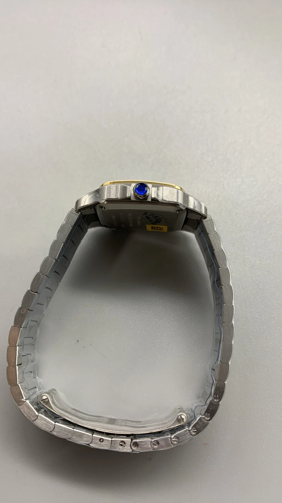 Cartier Santos Two-Tone 27mm — photographed off the sweep