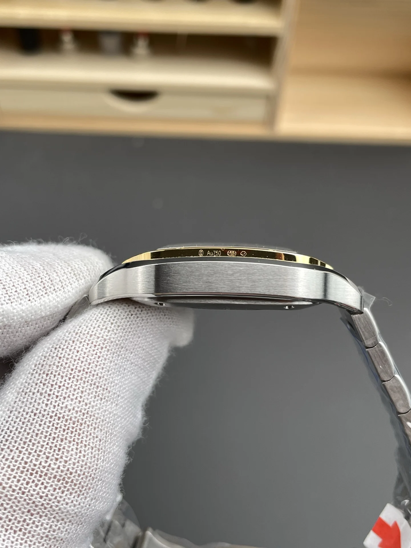 Cartier Santos Two-Tone 35.1mm — photographed off the sweep