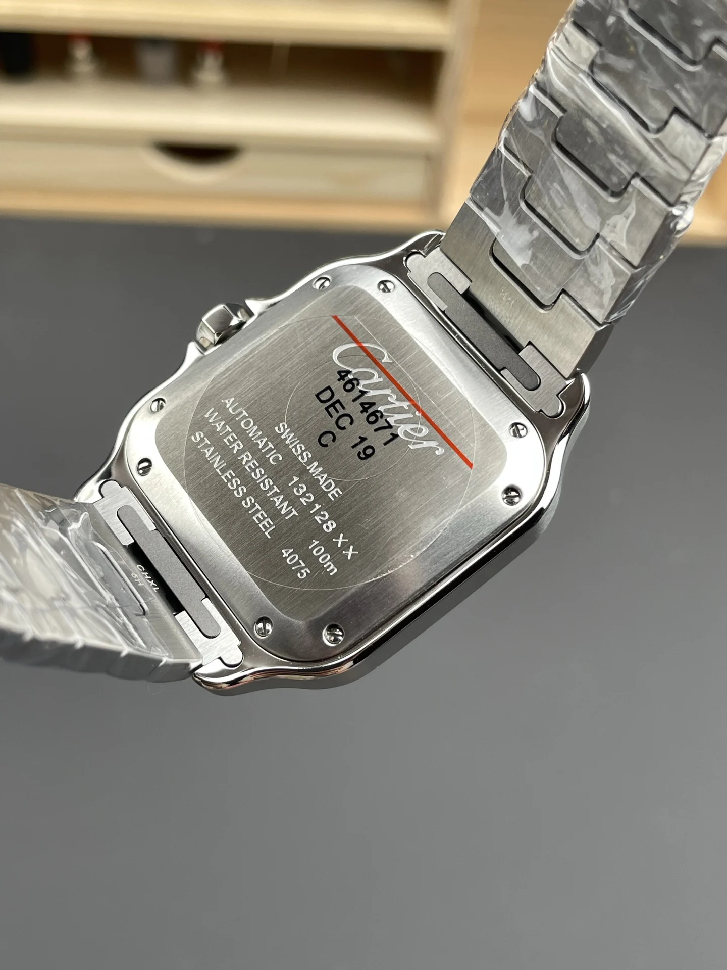 Cartier Santos Two-Tone 35.1mm — photographed off the sweep