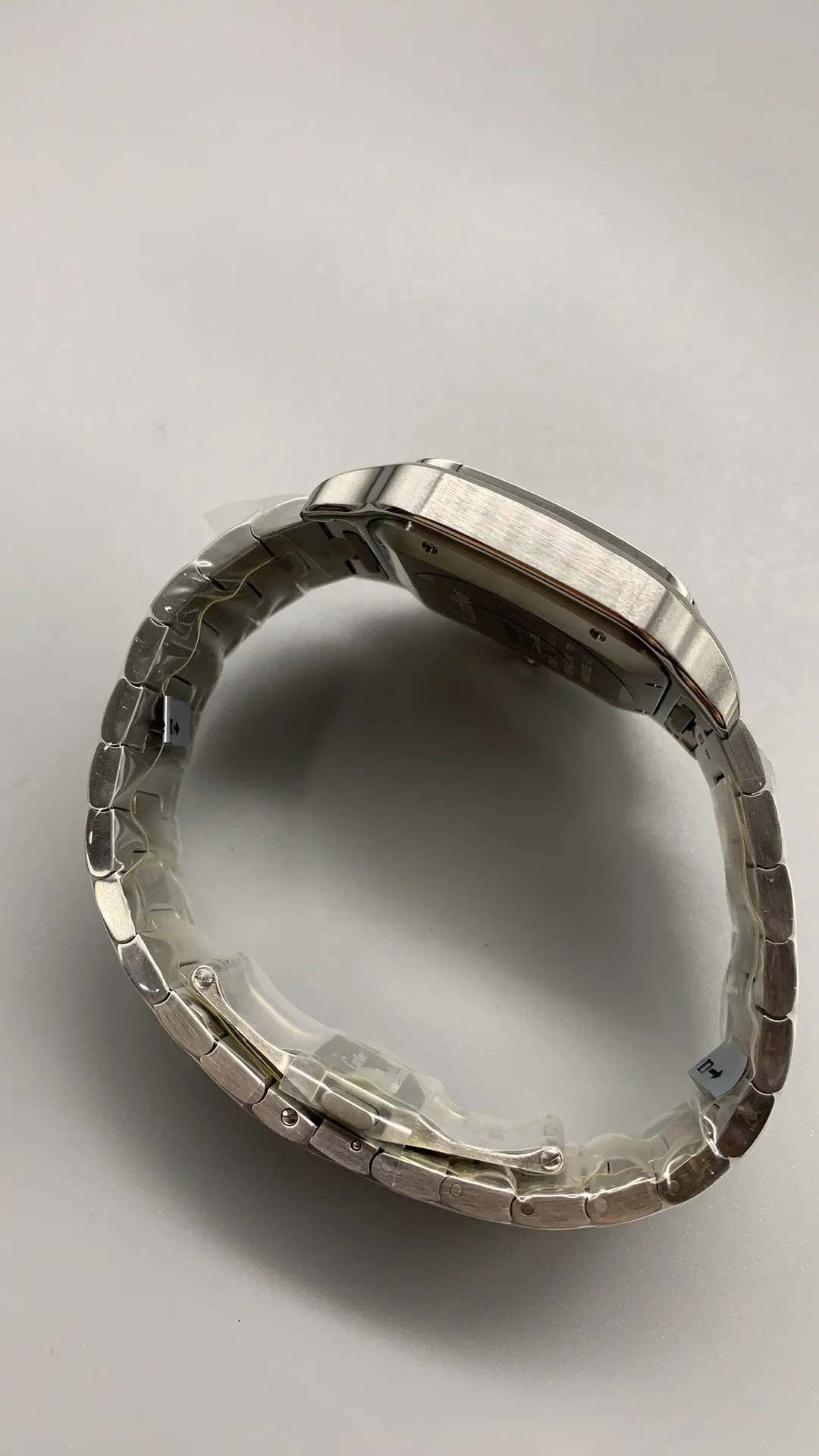 Cartier Santos White Dial 40mm — photographed off the sweep