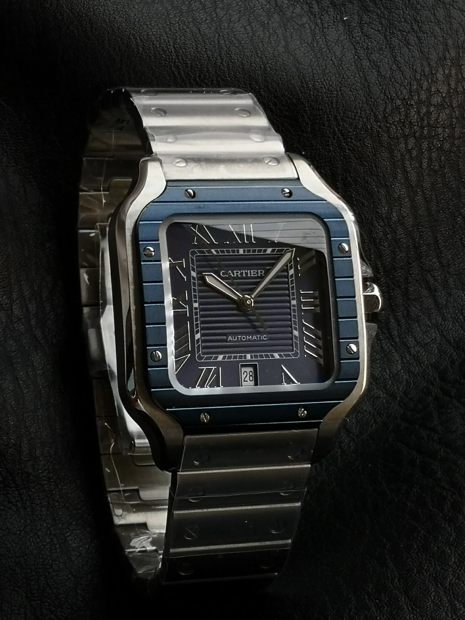 Cartier Santos WSSA0048 — photographed off the sweep
