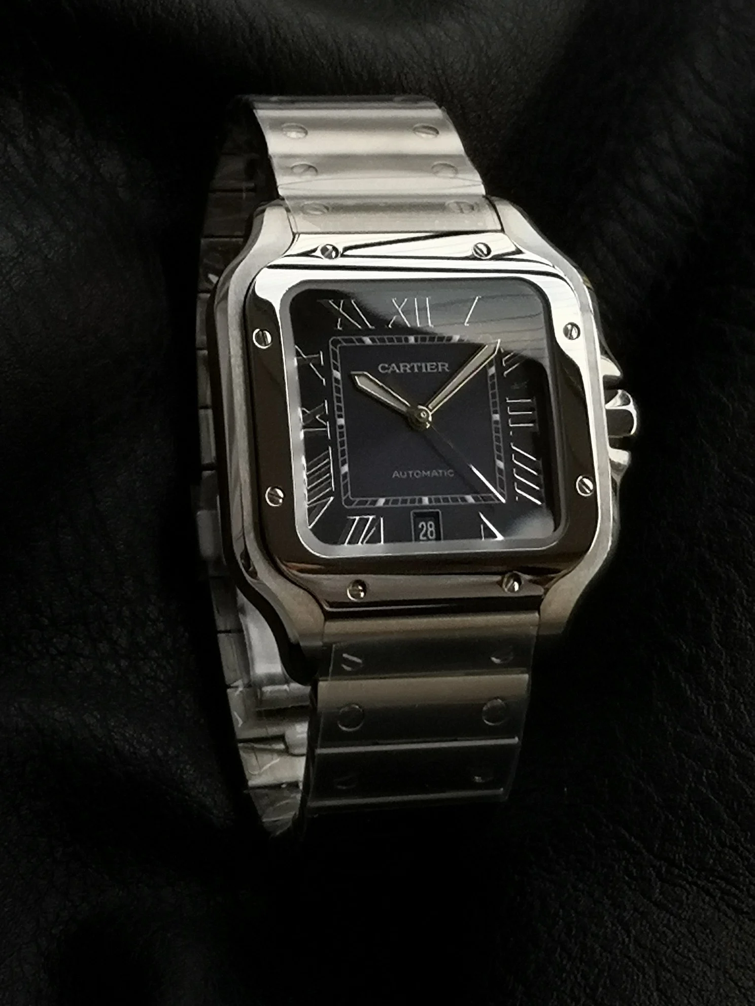 Cartier Santos WSSA0071 — photographed off the sweep
