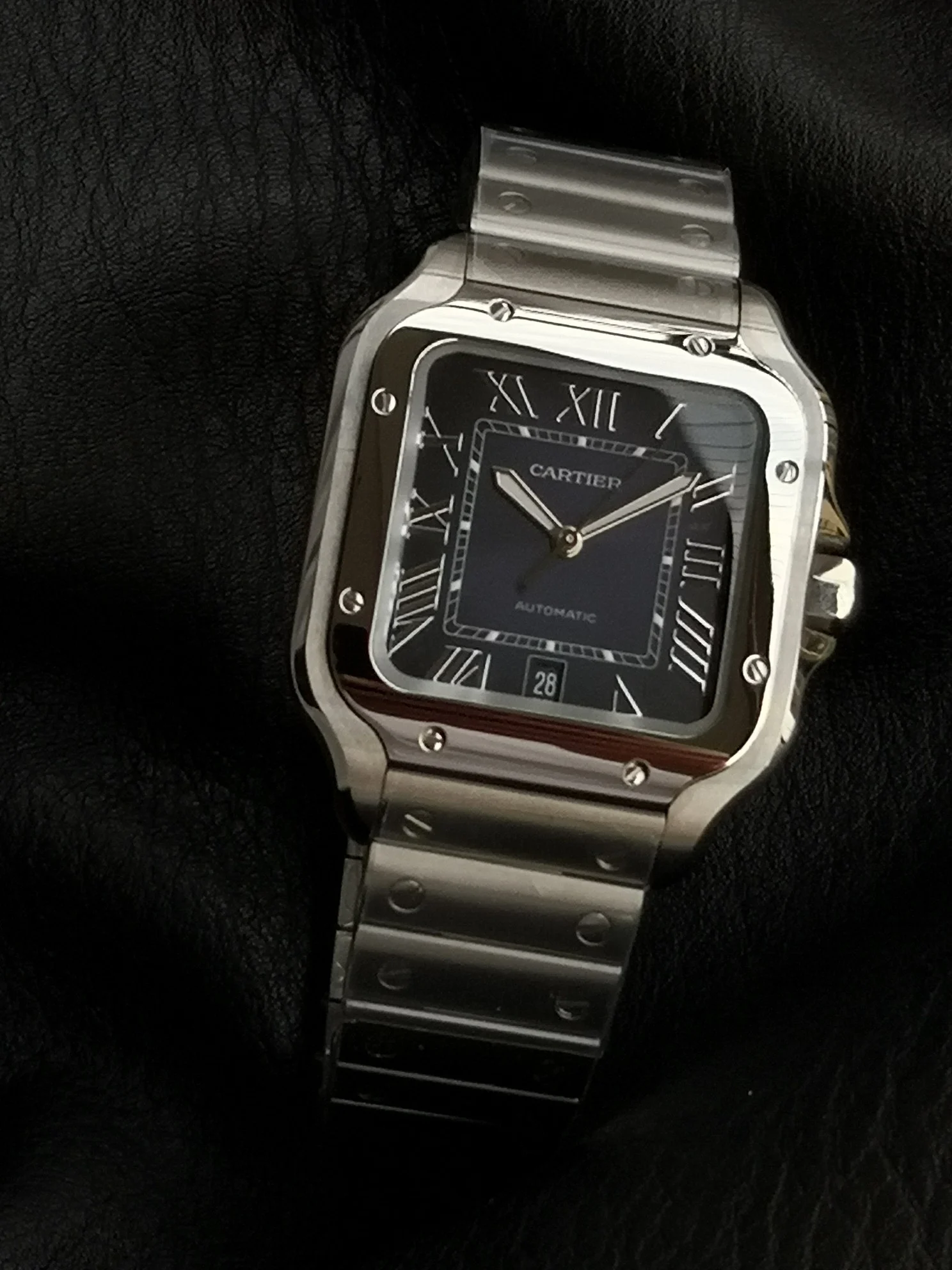 Cartier Santos WSSA0071 — photographed off the sweep