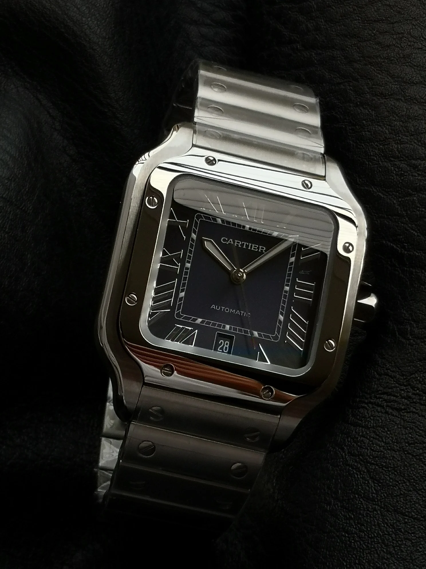 Cartier Santos WSSA0071 — photographed off the sweep