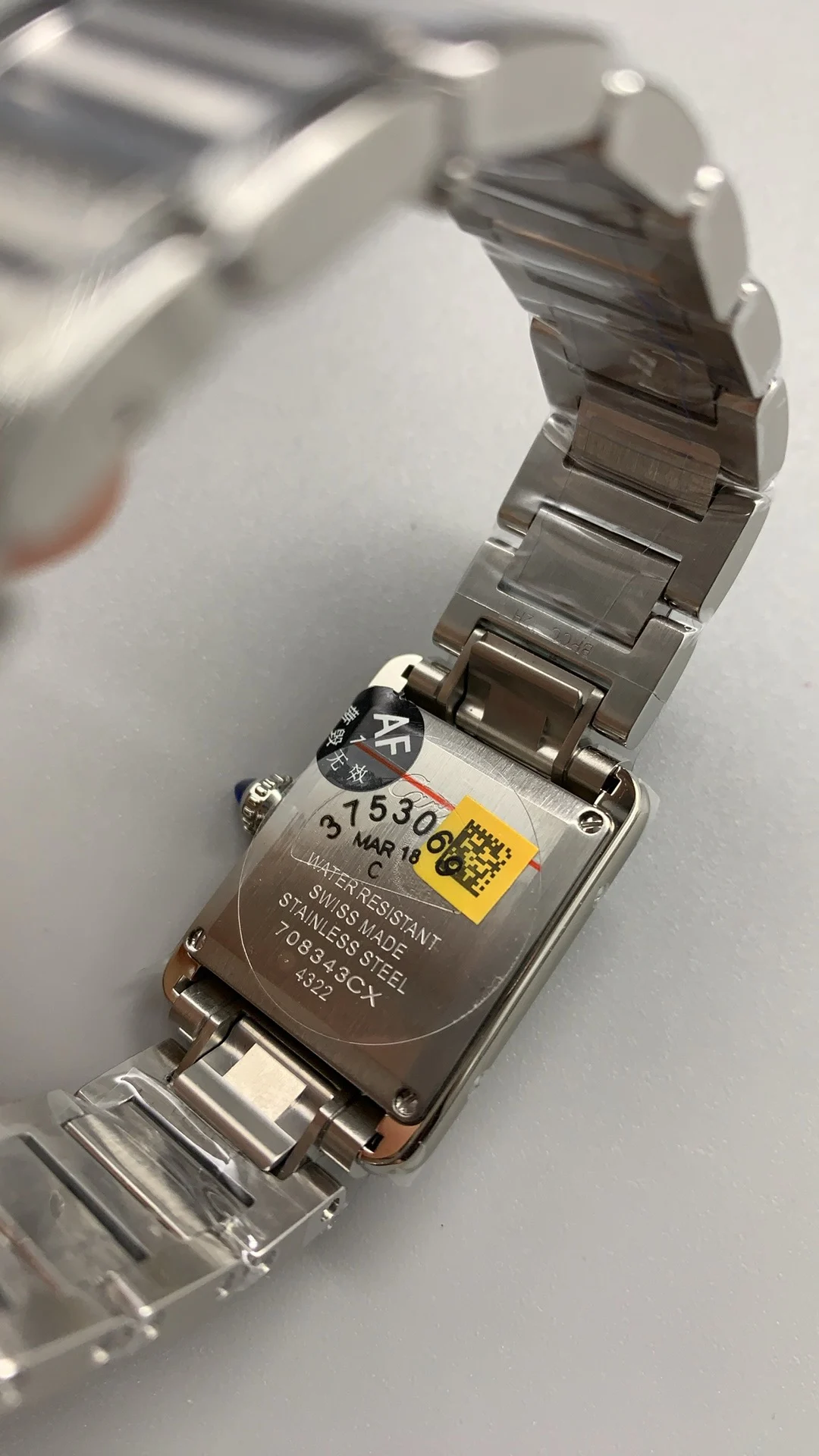 Cartier Steel 29 × 22mm — photographed off the sweep