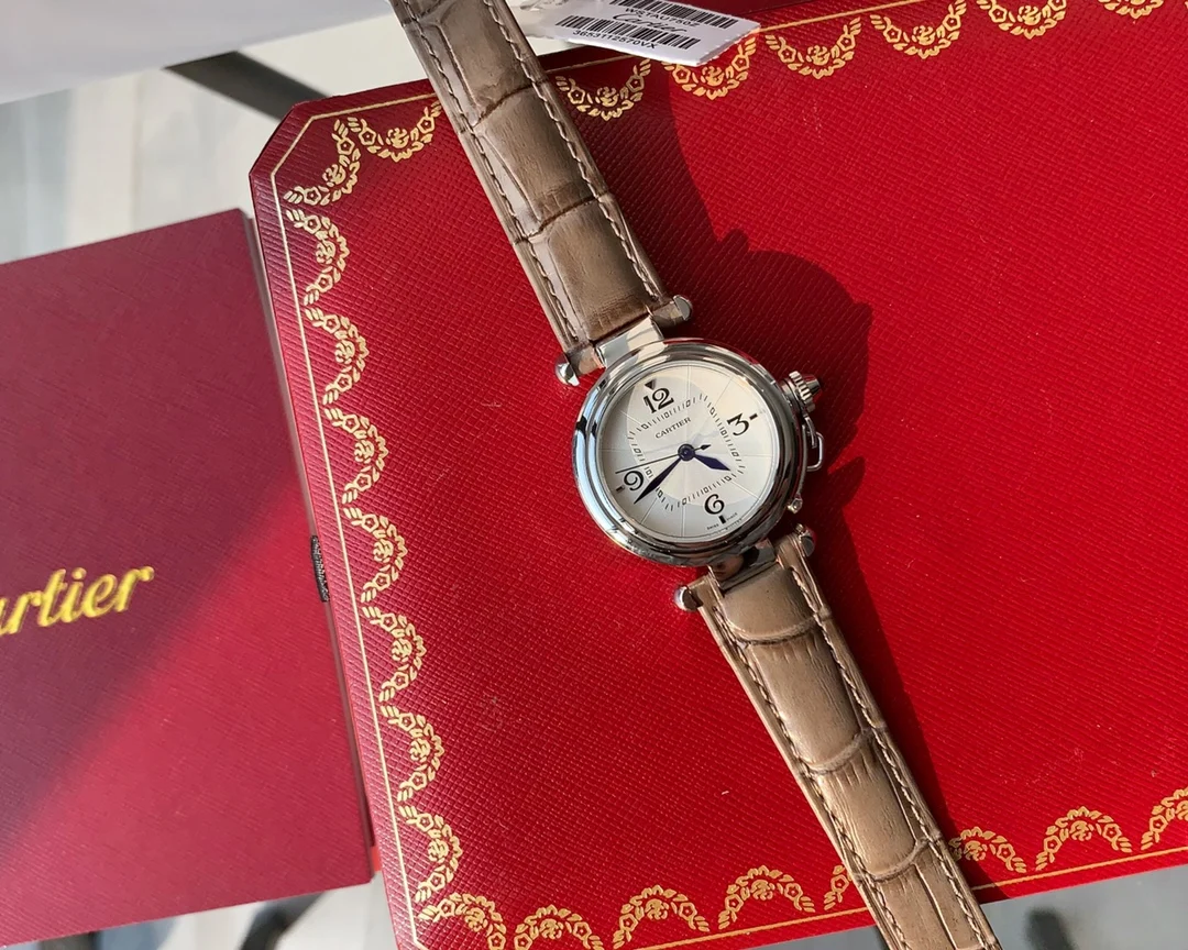 Cartier Steel Blue Dial — photographed off the sweep