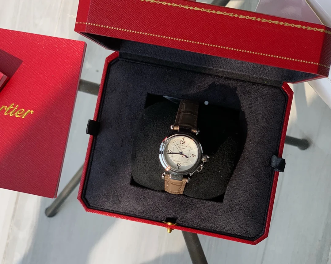Cartier Steel Blue Dial — photographed off the sweep