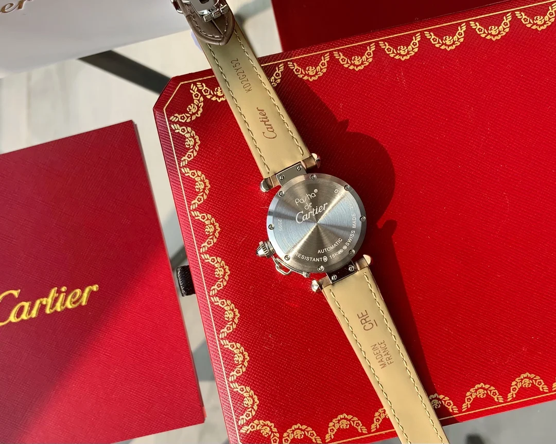 Cartier Steel Blue Dial — photographed off the sweep