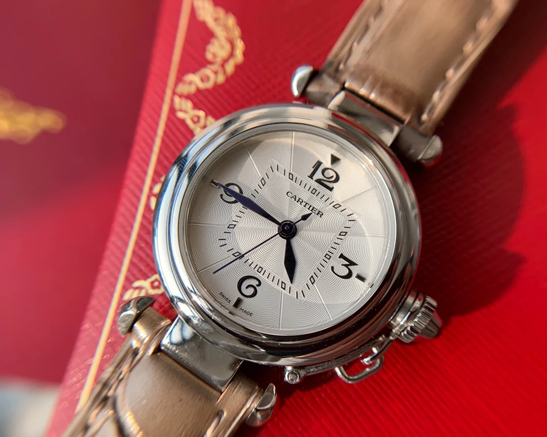 Cartier Steel Blue Dial — photographed off the sweep