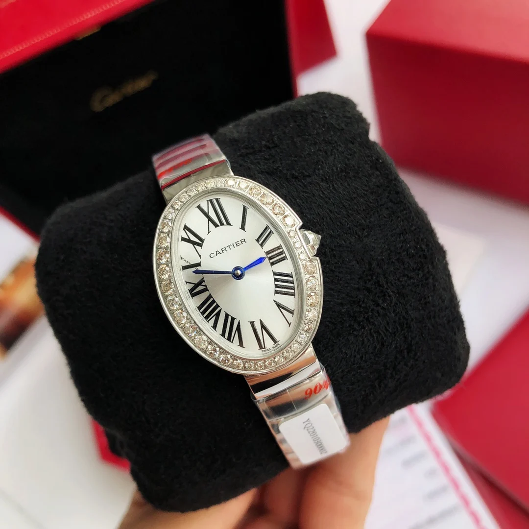 Cartier Steel Diamond-Set — photographed off the sweep