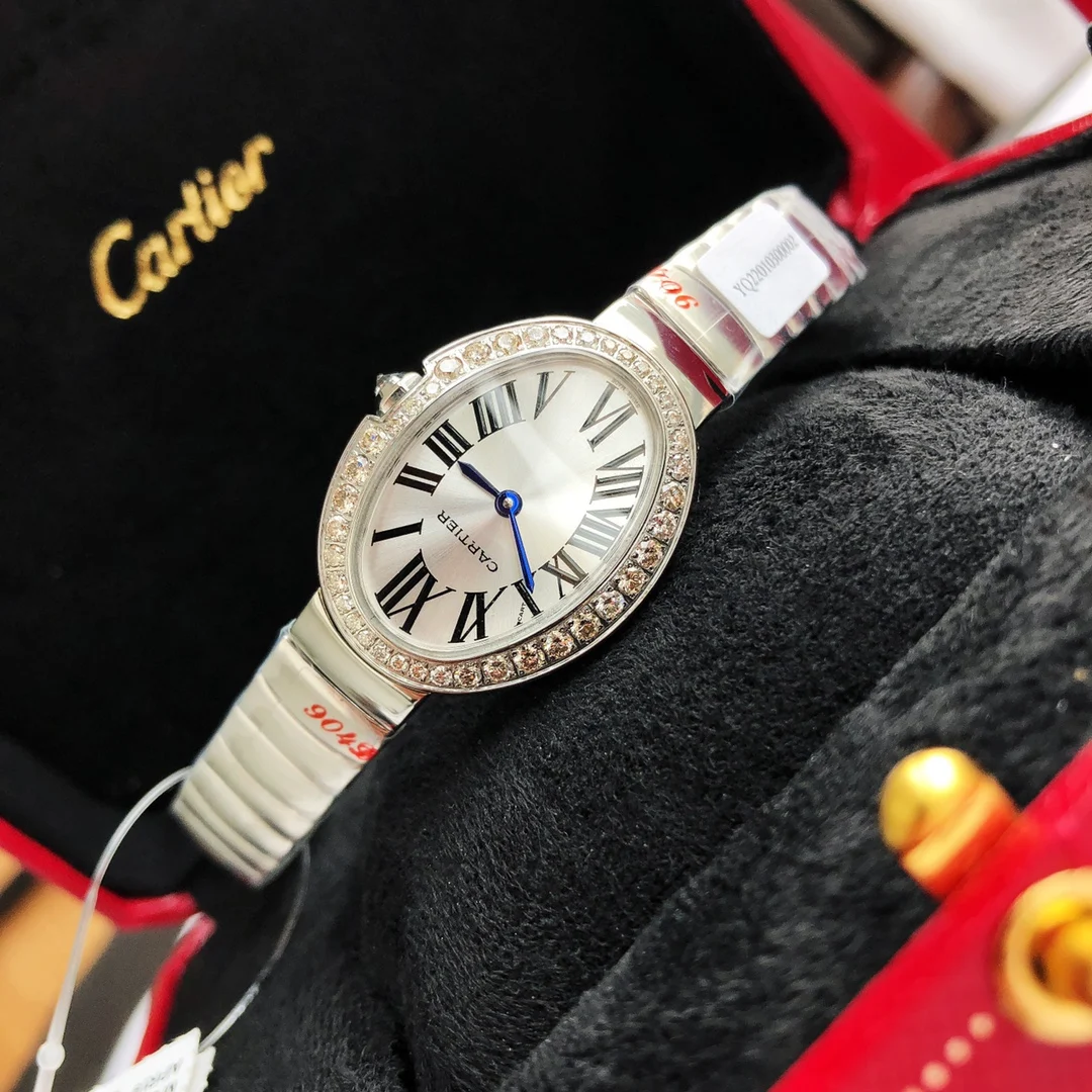 Cartier Steel Diamond-Set — photographed off the sweep
