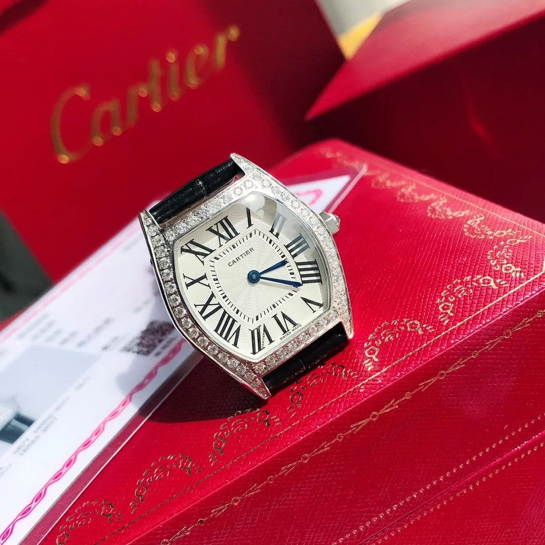 Cartier Steel Silver Dial — photographed off the sweep