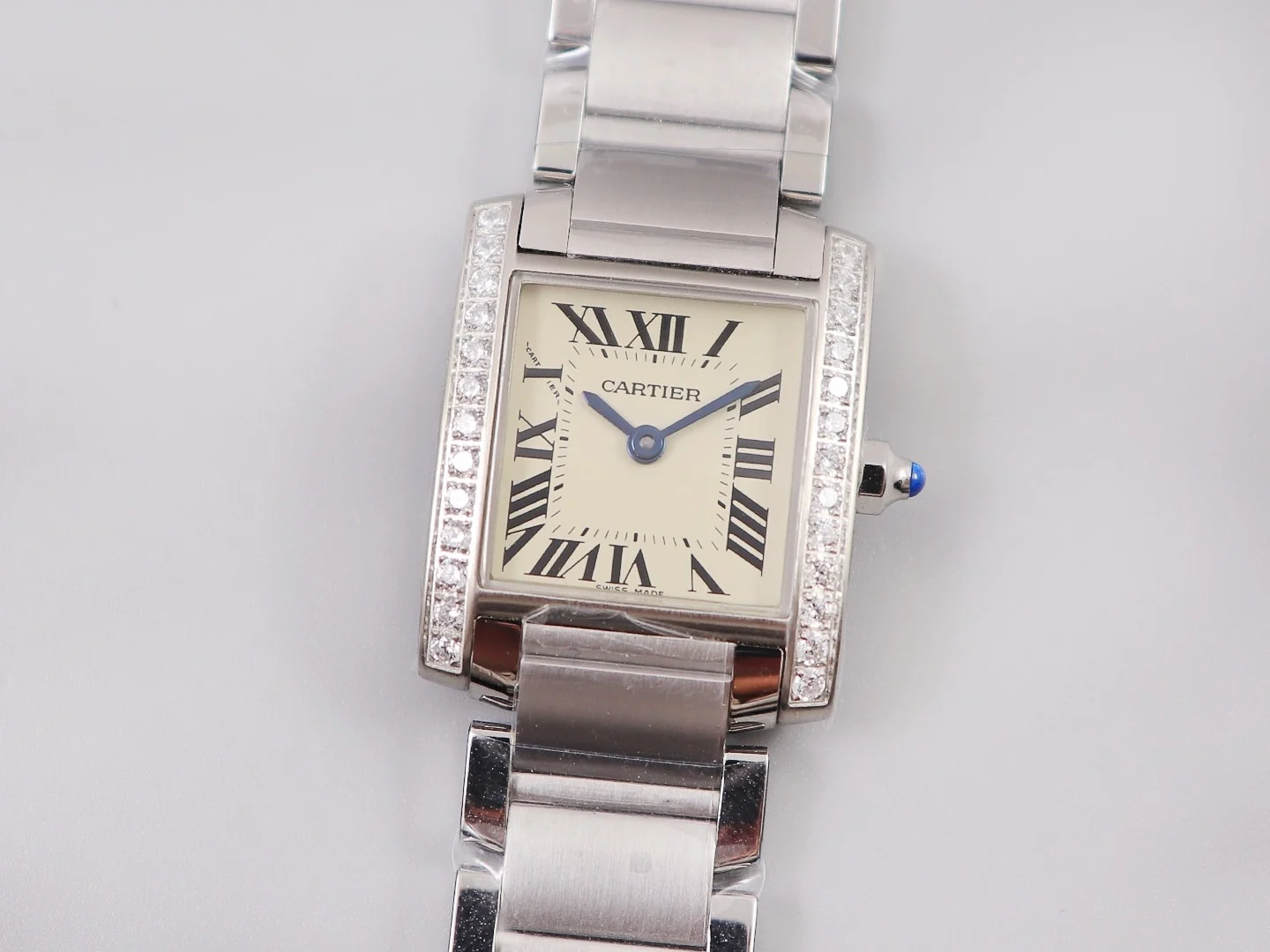 Cartier Tank 20.3 × 25.35mm — photographed off the sweep