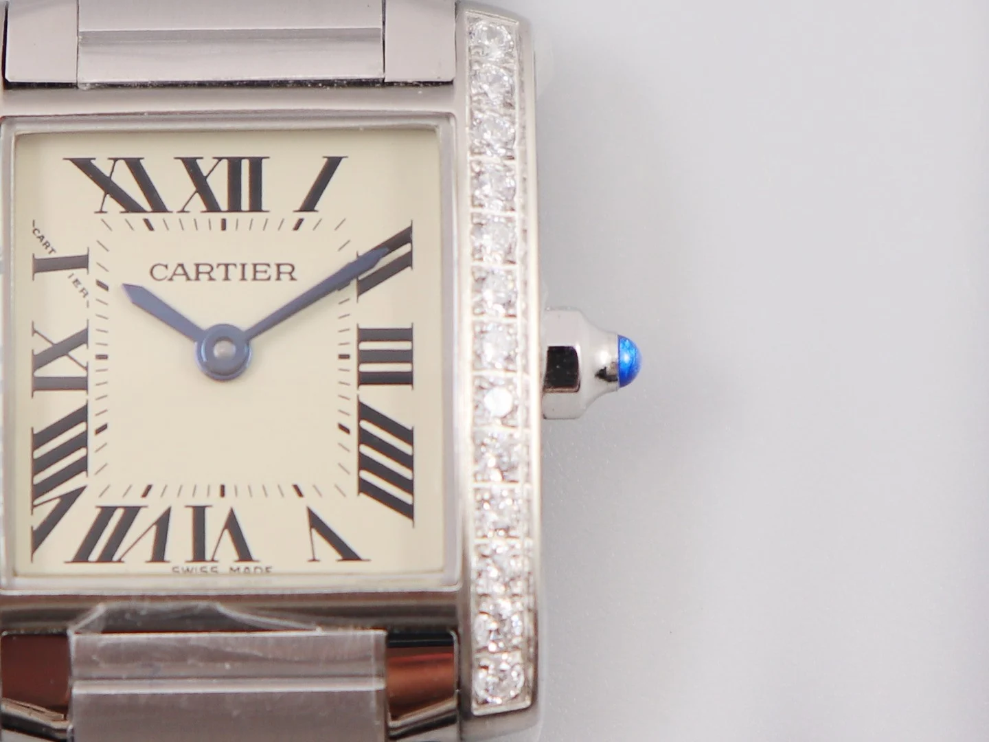 Cartier Tank 20.3 × 25.35mm — photographed off the sweep