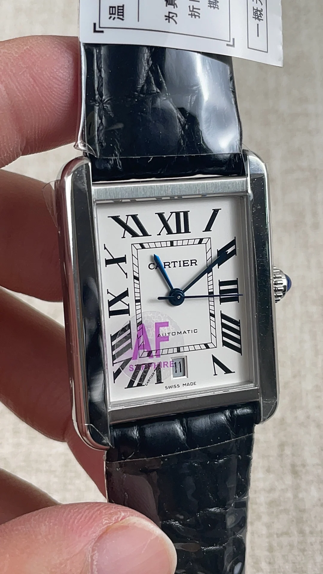 Cartier Tank — photographed off the sweep