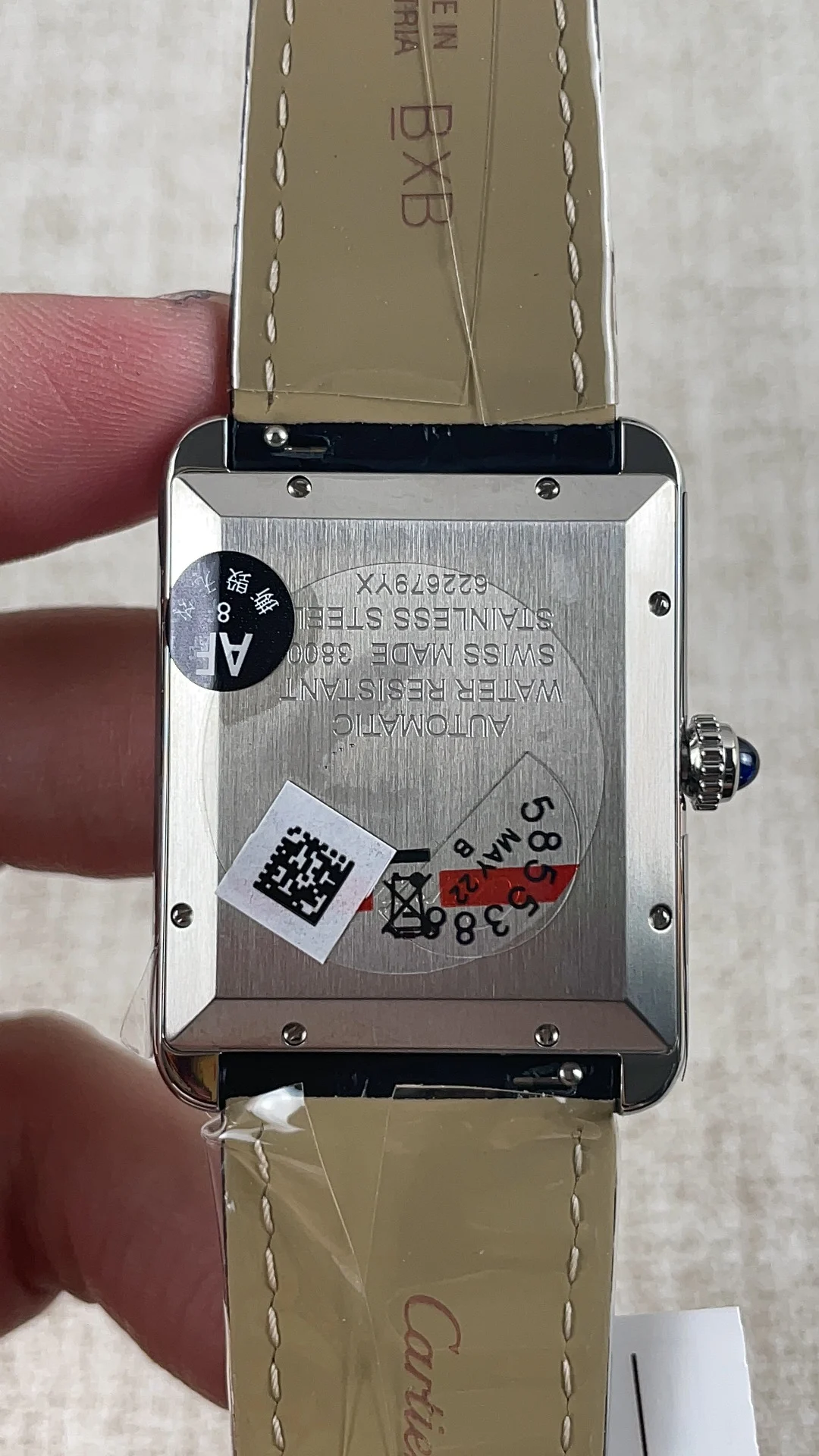 Cartier Tank — photographed off the sweep