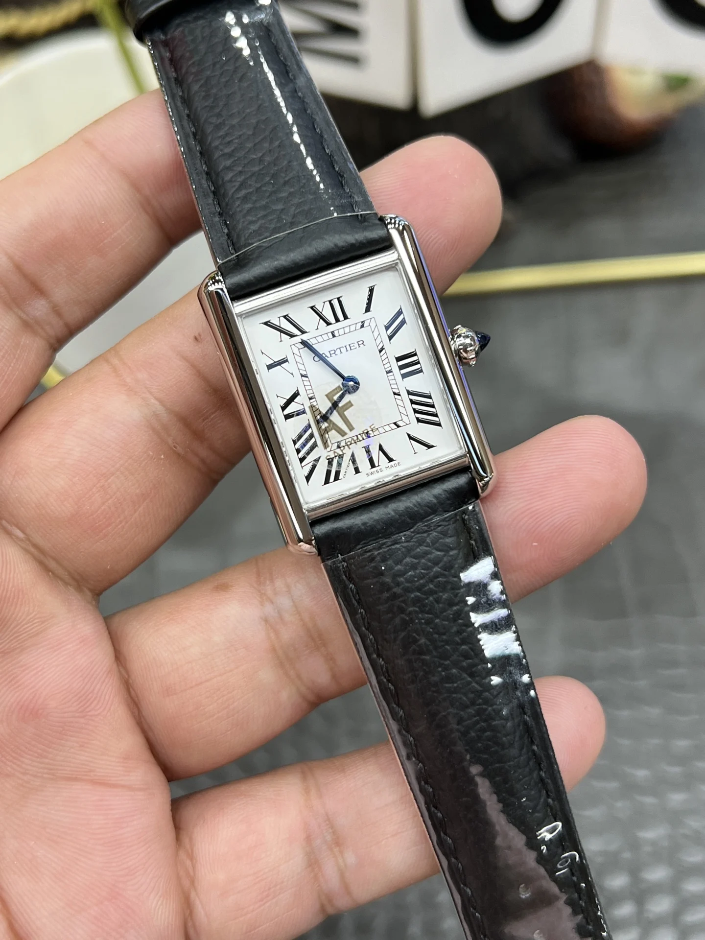 Cartier Tank 33.5mm — photographed off the sweep