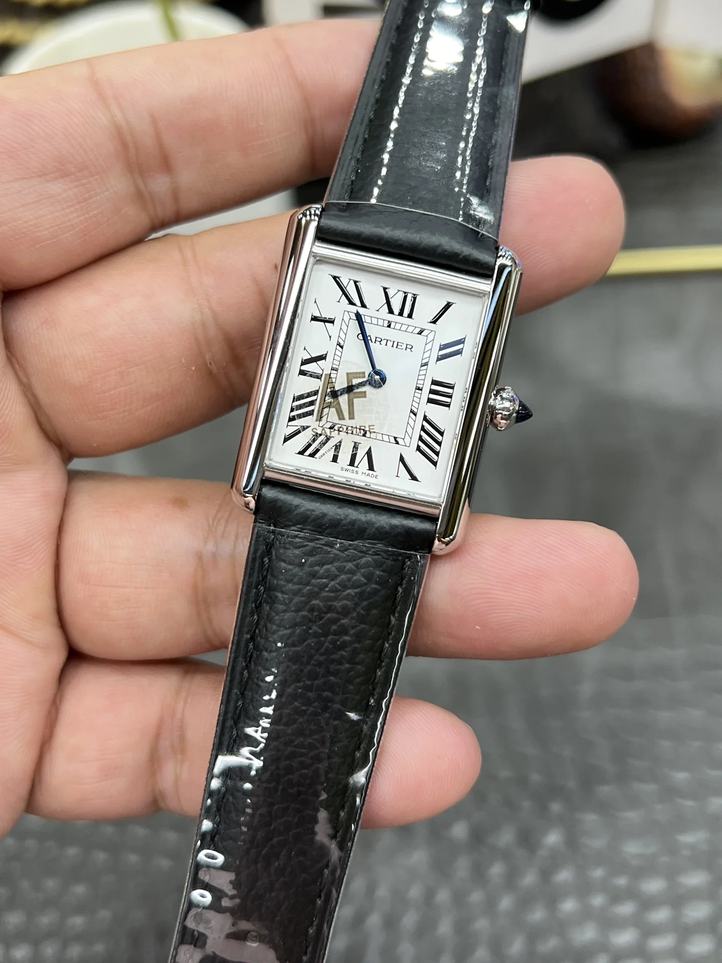Cartier Tank 33.5mm — photographed off the sweep