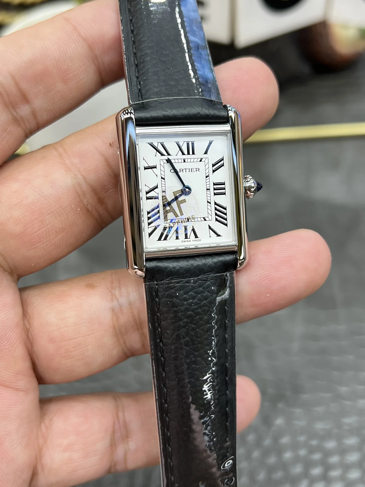 Cartier Tank 33.5mm — photographed off the sweep