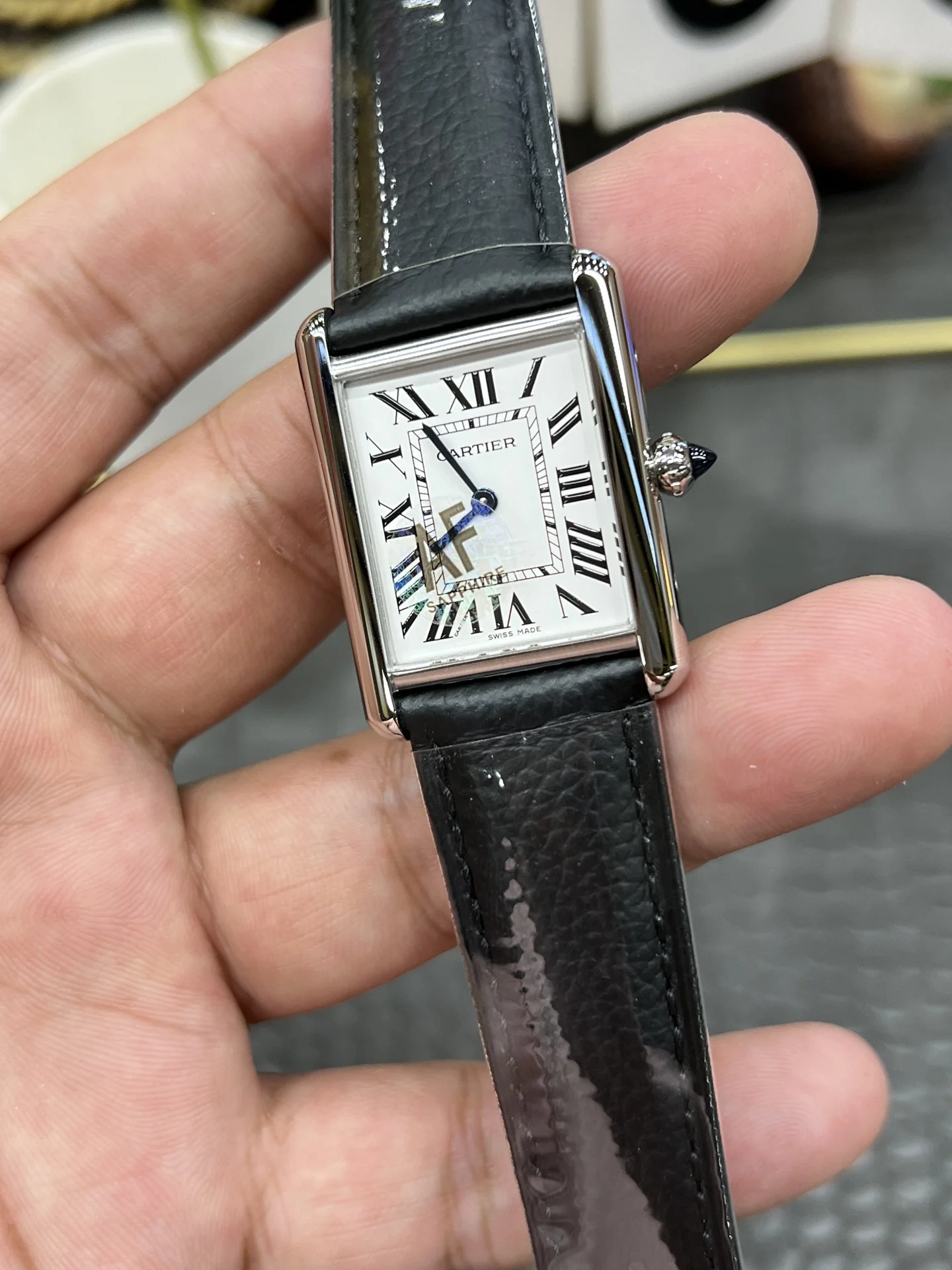 Cartier Tank 33.5mm — photographed off the sweep