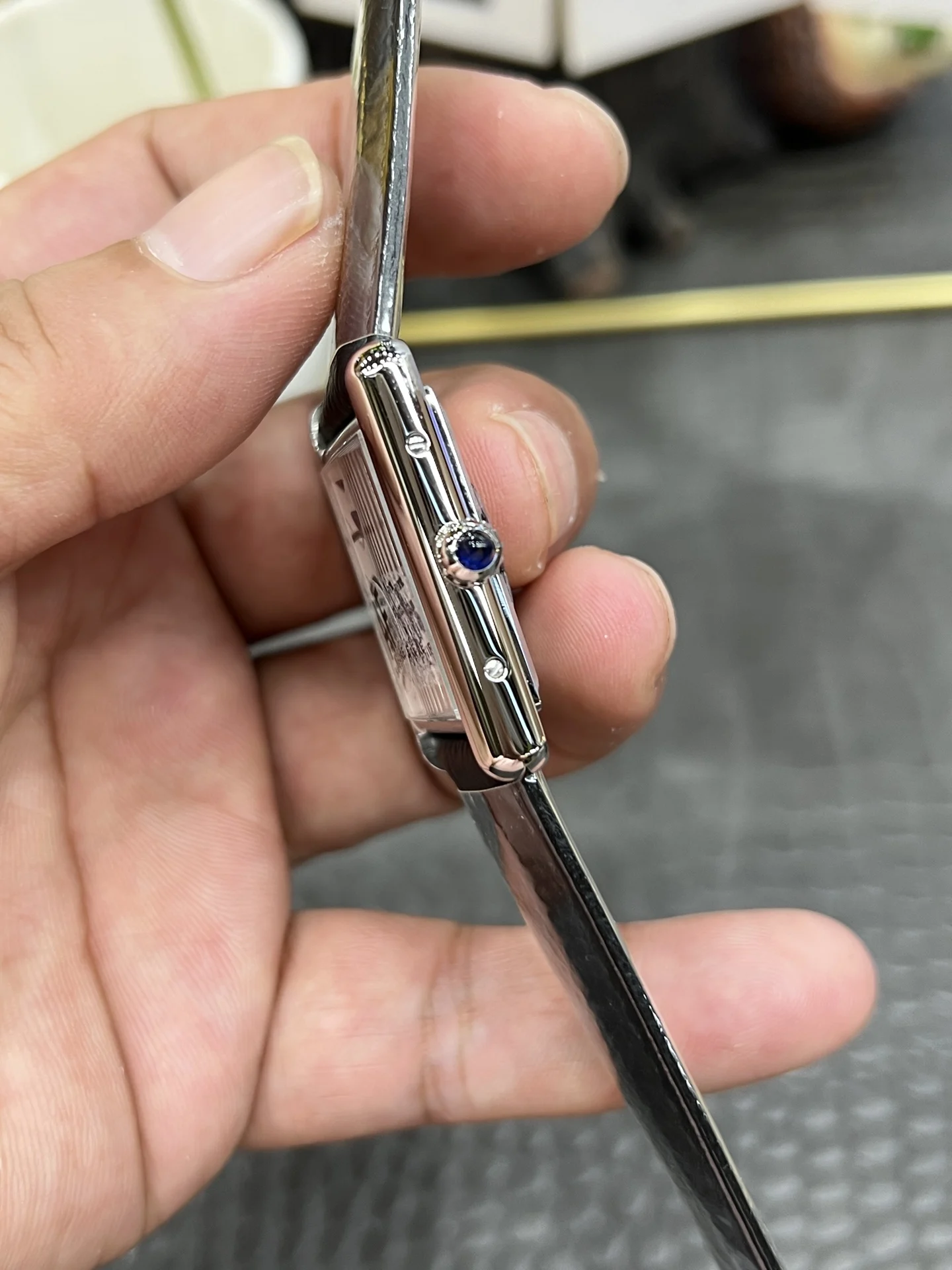 Cartier Tank 33.5mm — photographed off the sweep