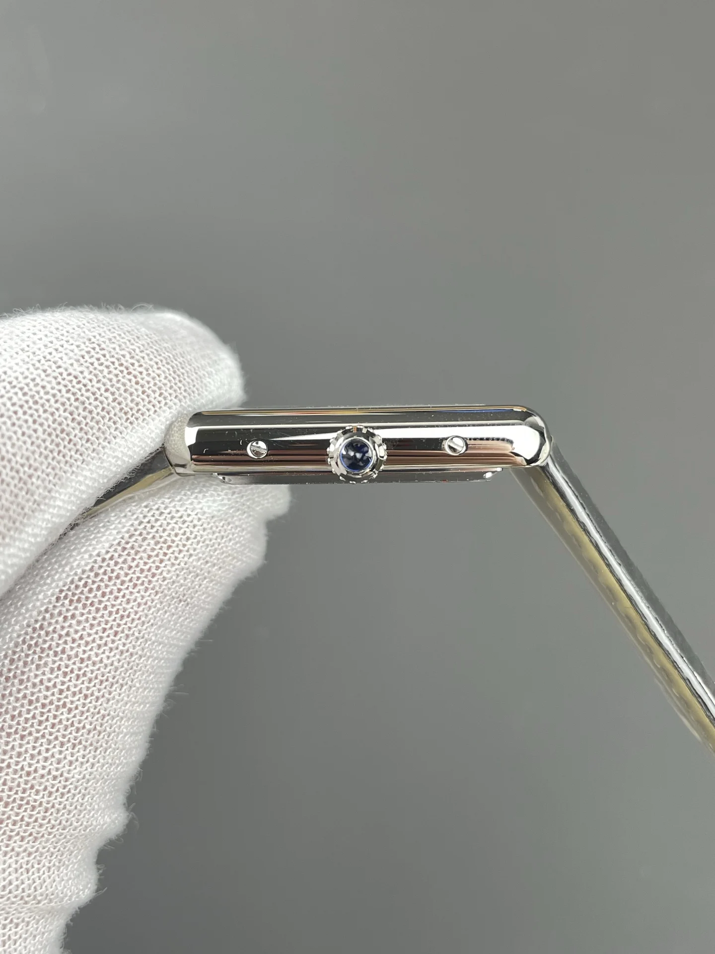 Cartier Tank 33.7 × 25.5mm — photographed off the sweep