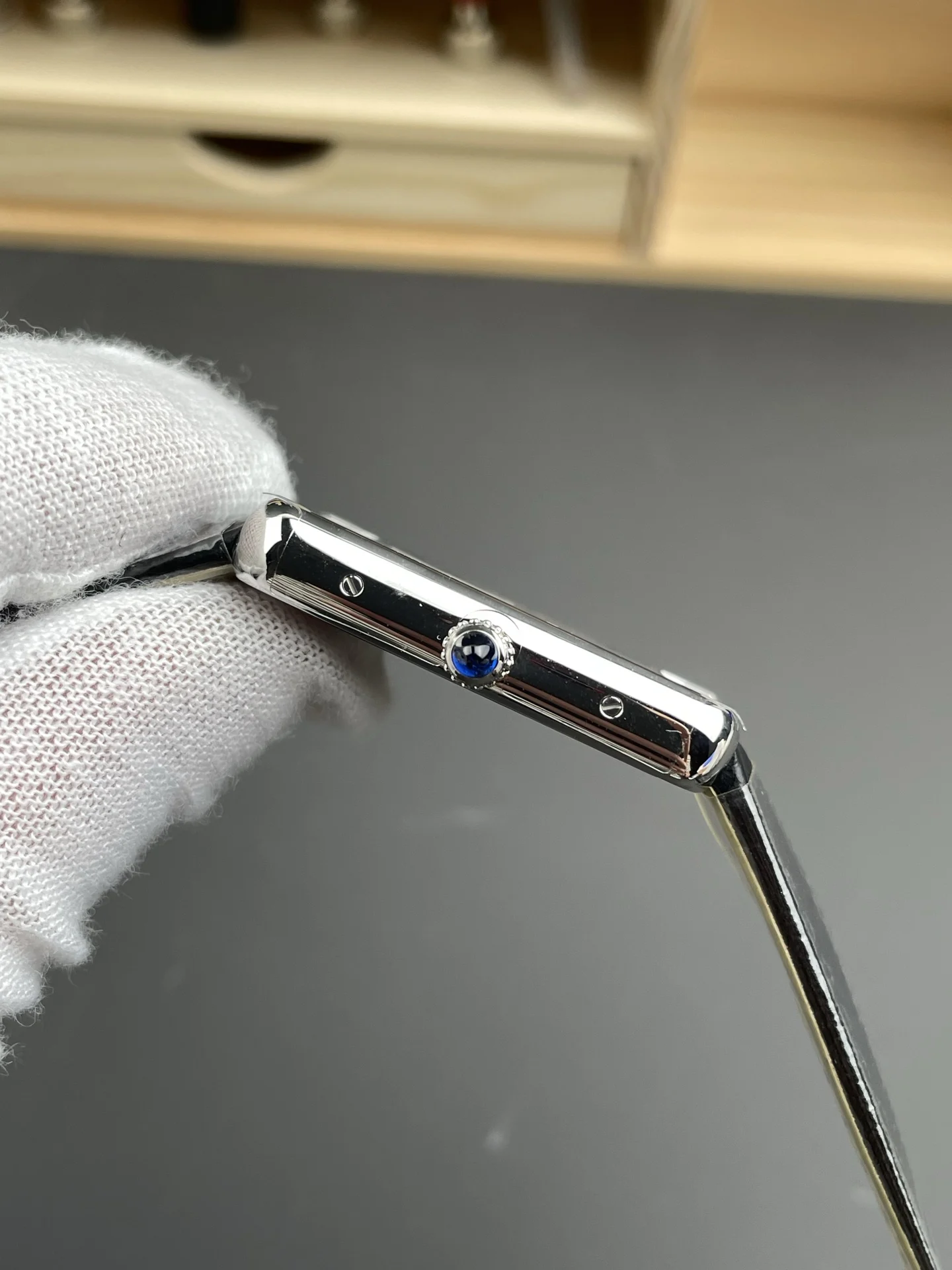 Cartier Tank 34.8 × 27.4mm — photographed off the sweep