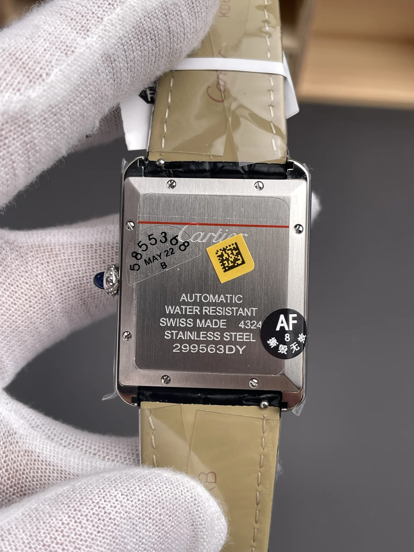 Cartier Tank 41 × 31mm — photographed off the sweep