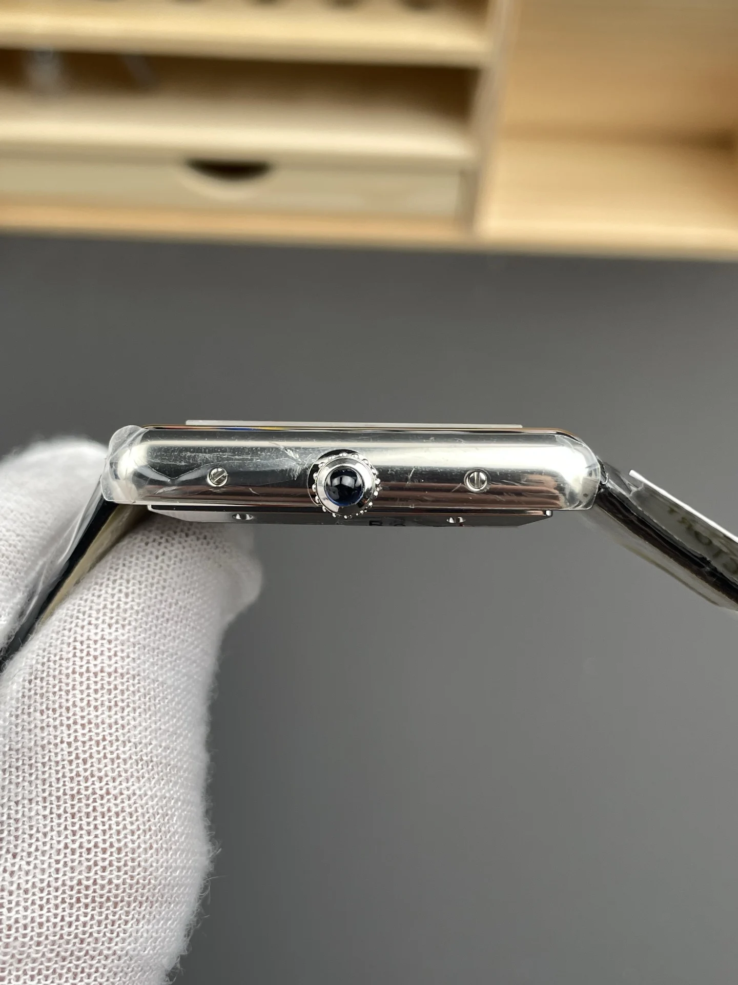 Cartier Tank 41 × 31mm — photographed off the sweep