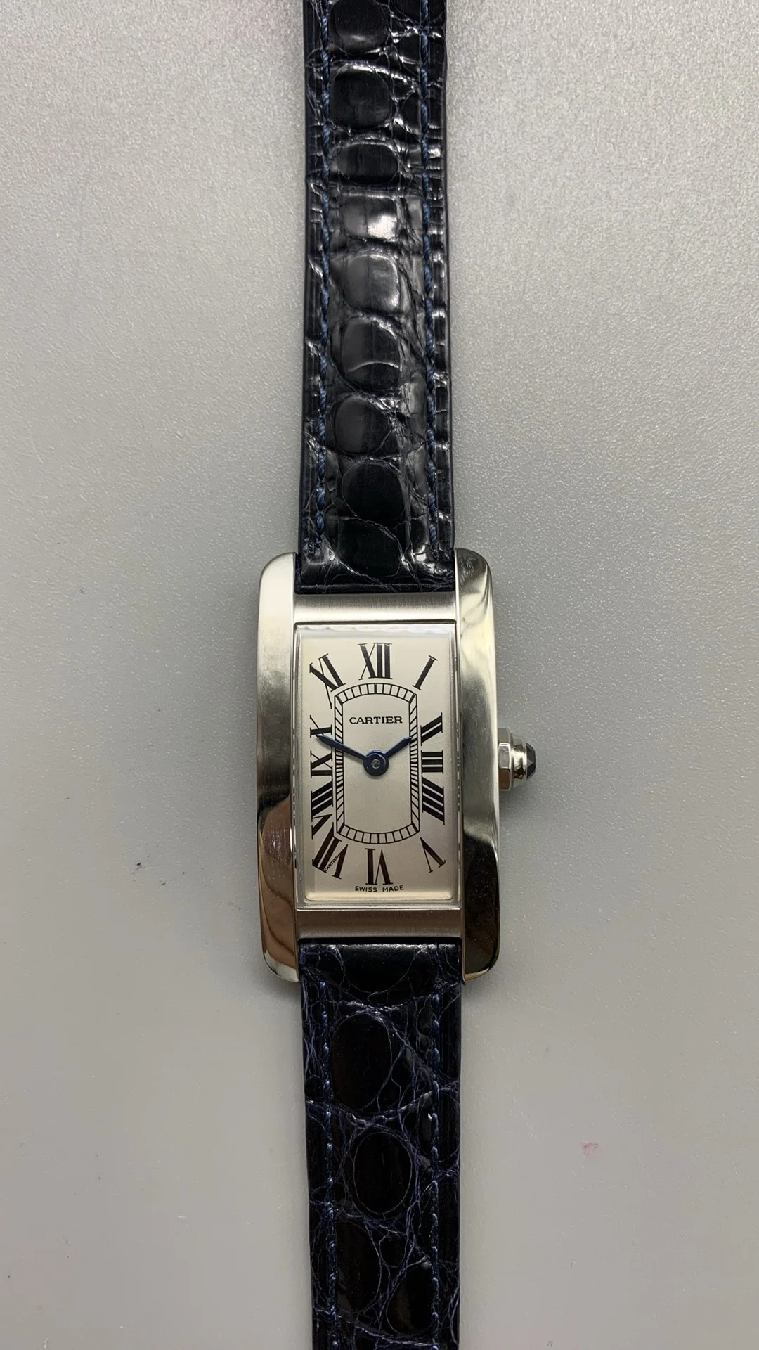 Cartier Tank Américaine — photographed off the sweep