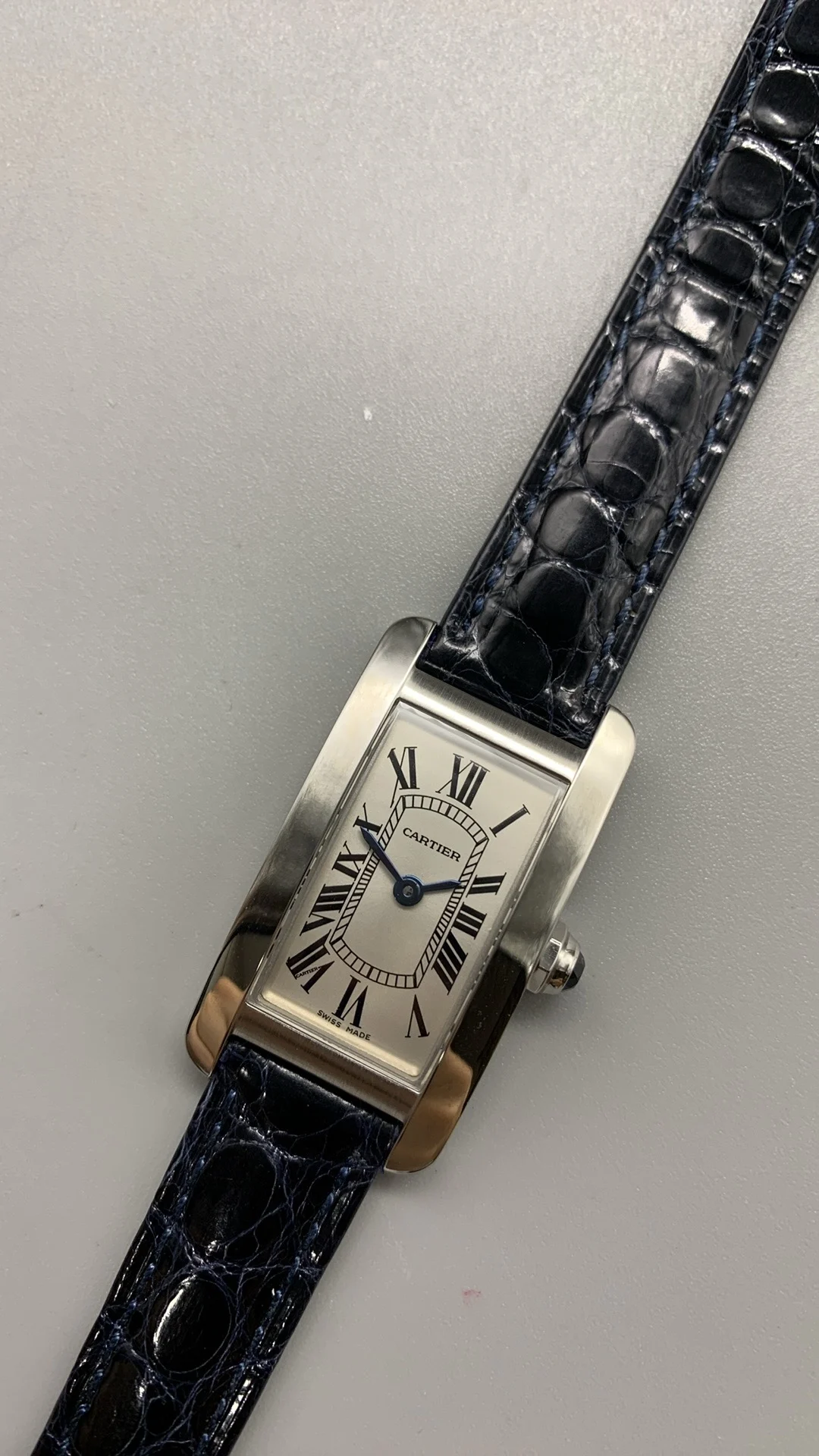 Cartier Tank Américaine — photographed off the sweep
