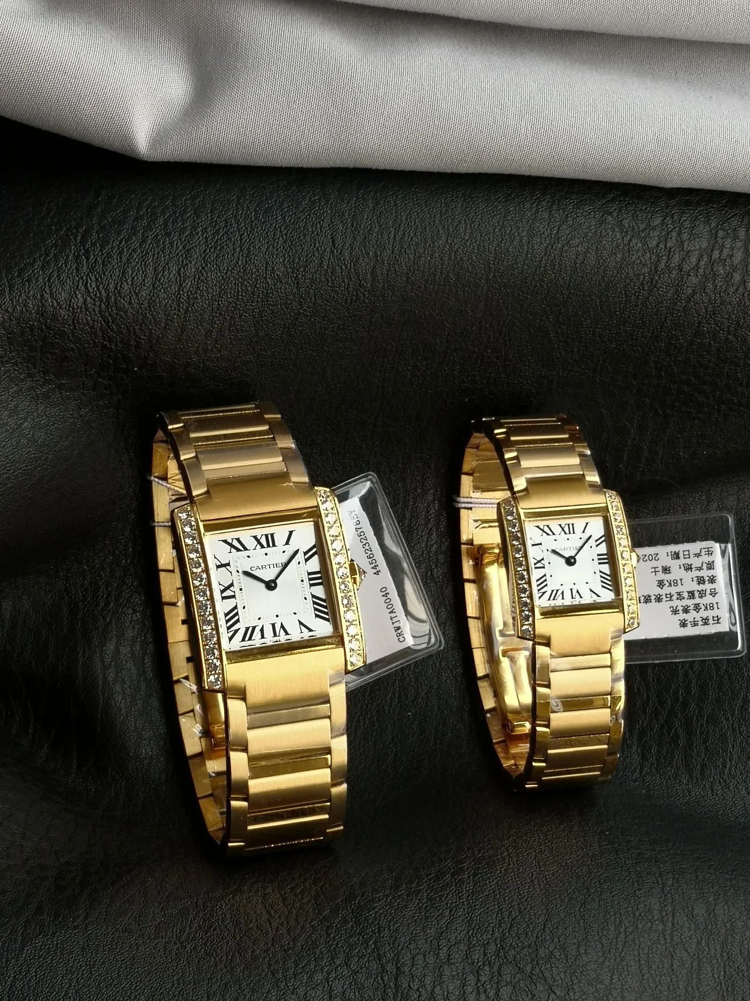 Cartier Tank Française Champagne Platinum — photographed off the sweep