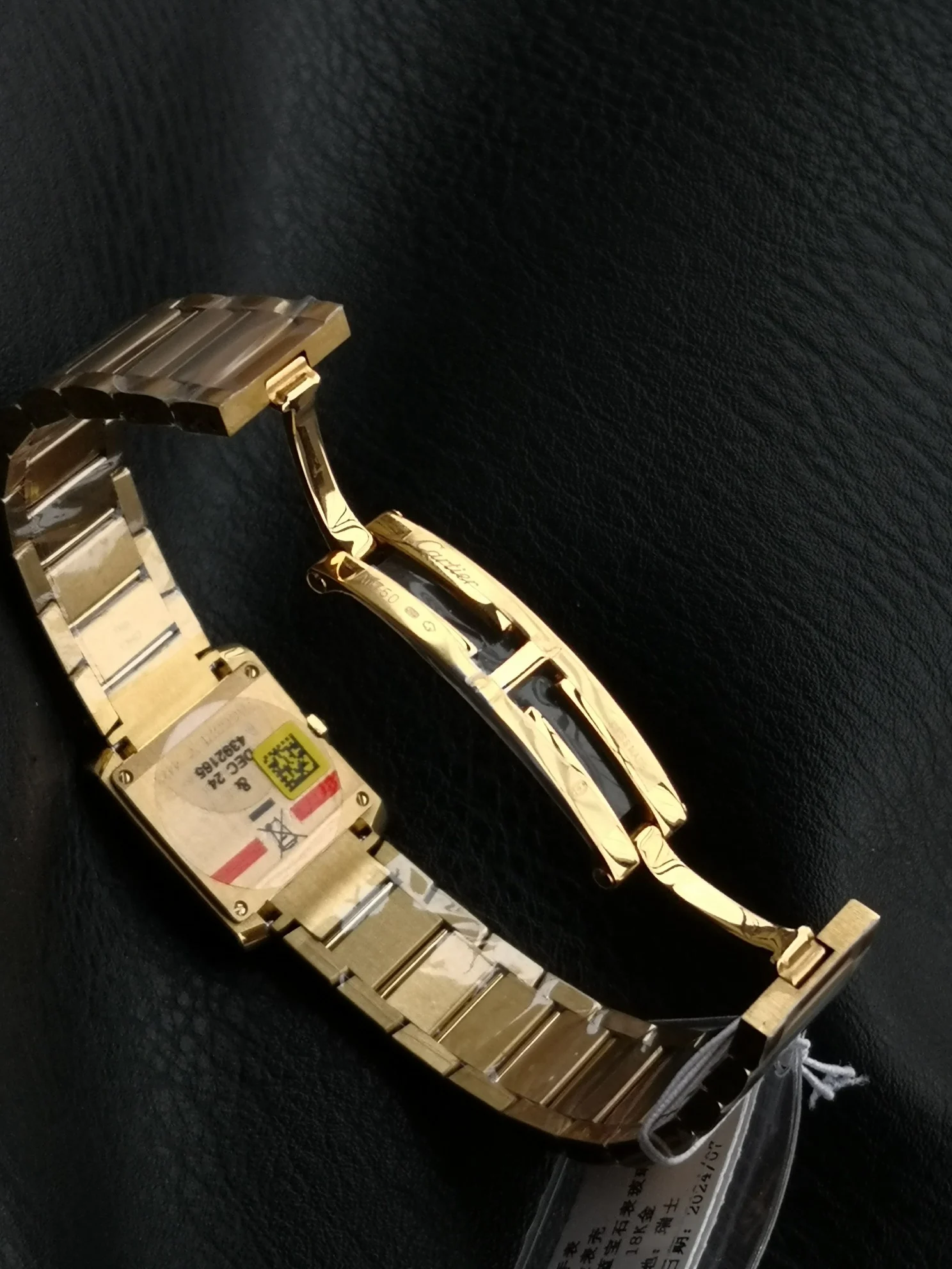 Cartier Tank Française Champagne Platinum — photographed off the sweep