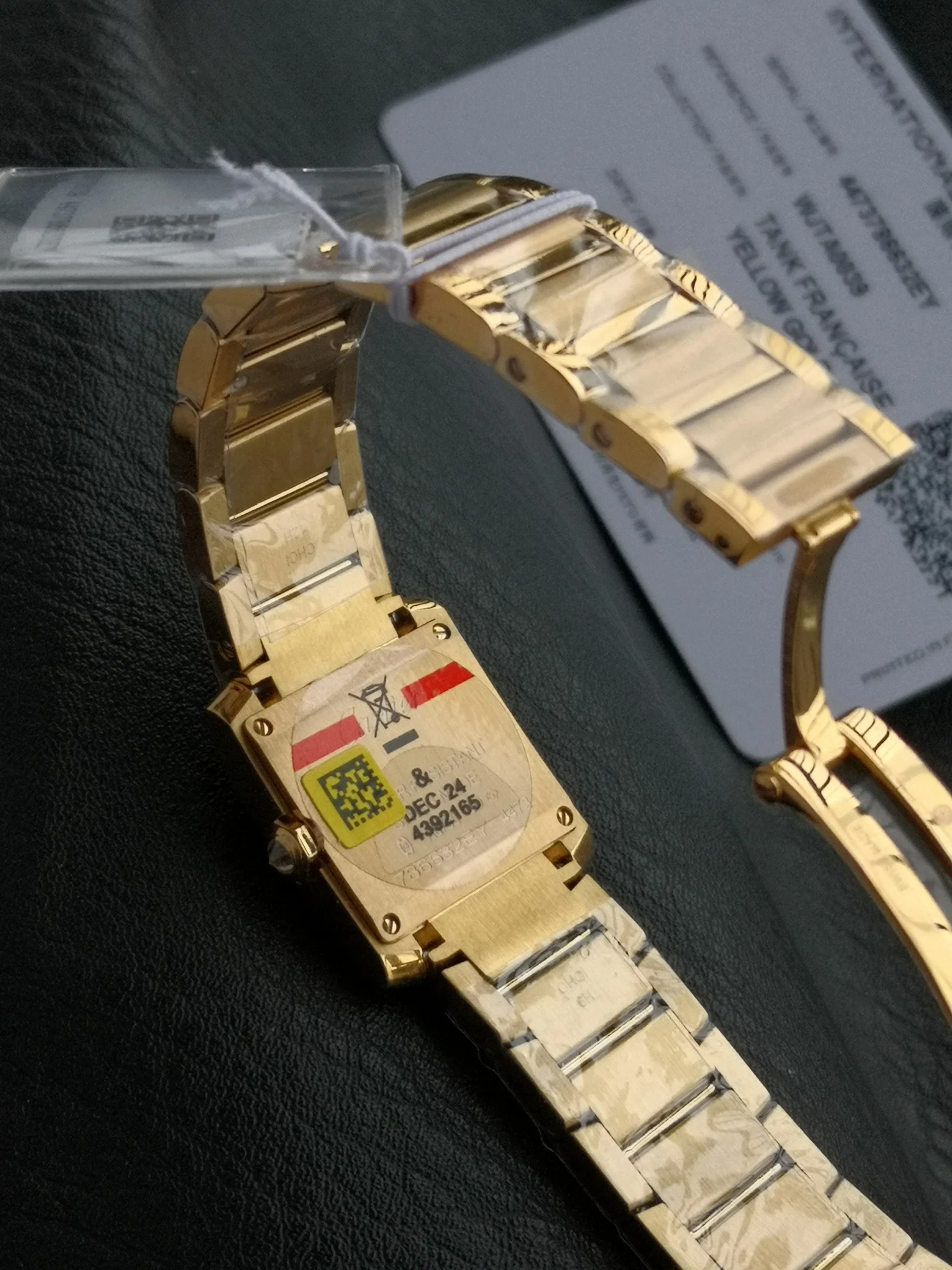 Cartier Tank Française Champagne Platinum — photographed off the sweep