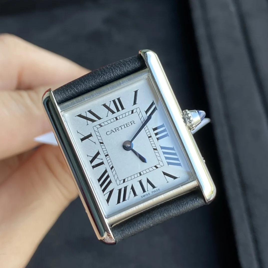 Cartier Tank Must 22.5mm — photographed off the sweep