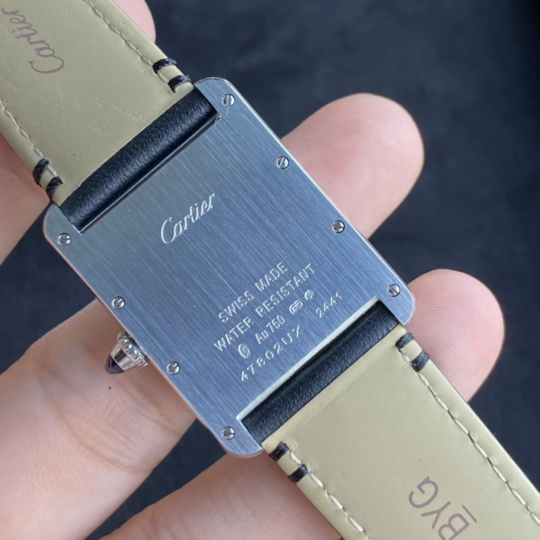 Cartier Tank Must 22.5mm — photographed off the sweep
