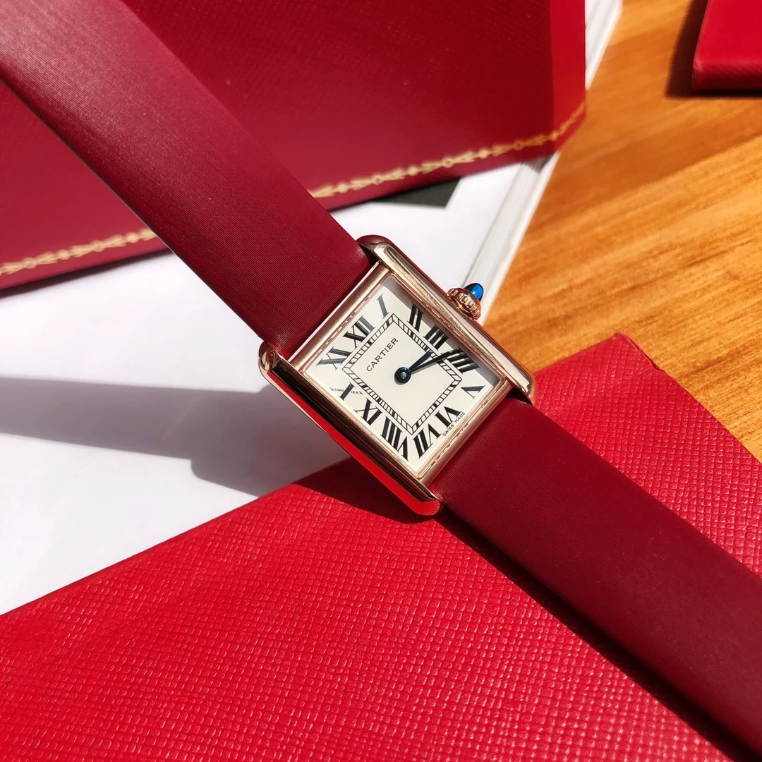 Cartier Tank Must Rose Gold — photographed off the sweep