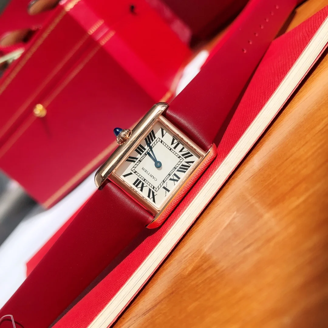 Cartier Tank Must Rose Gold — photographed off the sweep