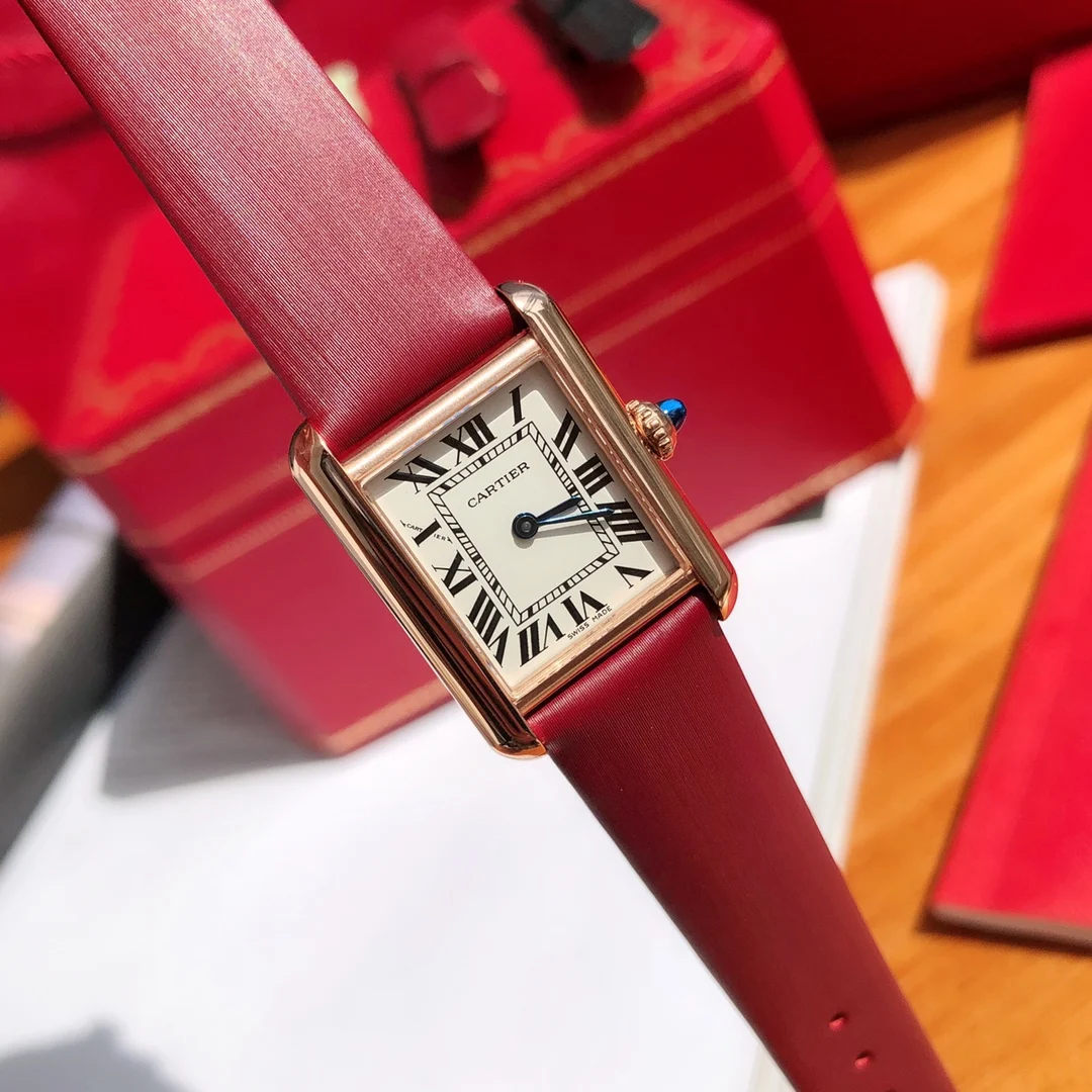 Cartier Tank Must Rose Gold — photographed off the sweep