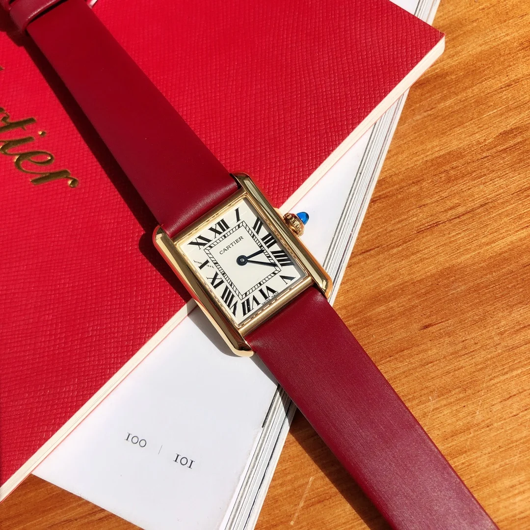 Cartier Tank Must Steel Blue Dial 33.7mm — photographed off the sweep