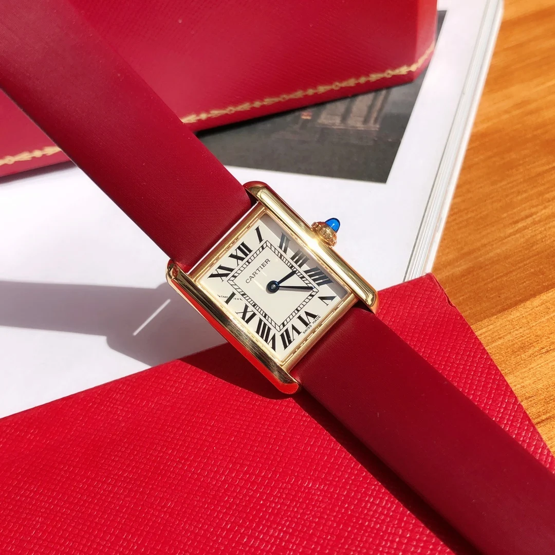 Cartier Tank Must Steel Blue Dial 33.7mm — photographed off the sweep